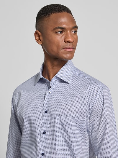 ETERNA Comfort Fit Businesshemd aus Baumwolle mit Kentkragen Bleu 3