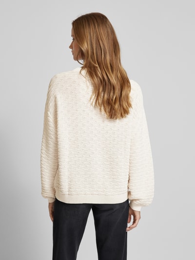 Christian Berg Woman Gebreide pullover met ribboorden Ecru gemêleerd - 5