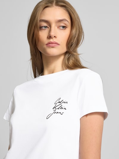 Calvin Klein Jeans T-shirt z nadrukiem z logo Biały 3