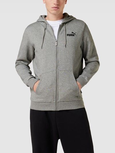 PUMA PERFORMANCE Sweatjacke mit Label-Print Modell 'Small Logo' Silber 4