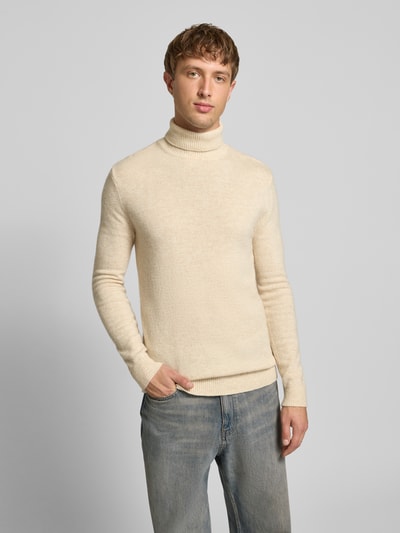 Blend Strickpullover mit Rollkragen Modell 'BRANKO' Beige Melange 4