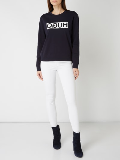 HUGO Sweatshirt mit Logo-Print Modell 'Nicci' Marine 1