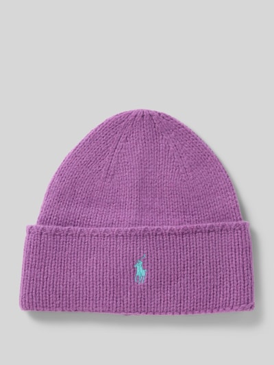 Polo Ralph Lauren Czapka wełniana z wyhaftowanym logo Purpurowy 1