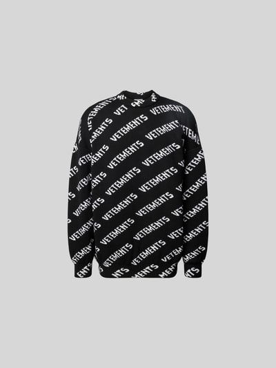 VETEMENTS Oversized Wollpullover in Strick-Optik Black 2