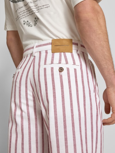 PROHIBITED Wide Leg Stoffhose mit Leinen-Anteil Rot 3