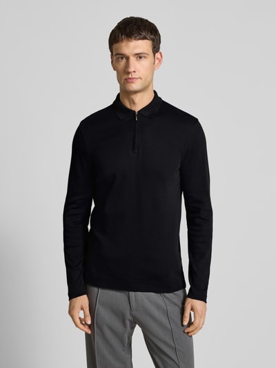 Christian Berg Men Slim Fit Poloshirt mit Reißverschluss Black 4