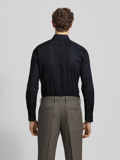 OLYMP No. Six Koszula biznesowa o kroju super slim fit z popeliny Czarny 5