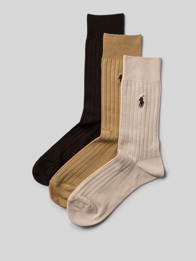 Polo Ralph Lauren Underwear Socken mit Label-Stitching im 3er-Pack Camel 1