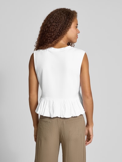 EDITED Crop Top mit Rundhalsausschnitt Modell 'Davinia' Weiss 5