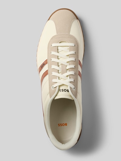 BOSS Orange Low Top Sneaker mit Lederoptik-Details Modell 'ZAYN_LOWP_NYMI ' Beige 3