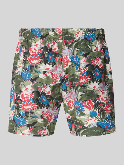 BOSS Regular Fit Badeshorts mit Allover-Muster Modell 'PIRANHA' Gruen 3
