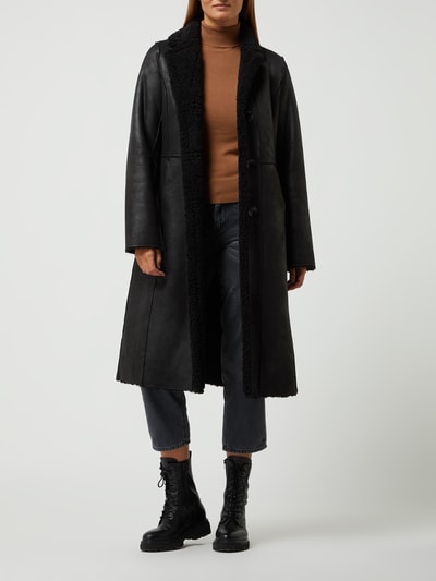 PETITE M. Wendemantel in Shearling-Optik Black 1