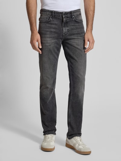BOSS Orange Slim fit jeans van katoenmix, model 'DELAWARE' Grafiet - 4