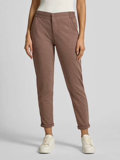 FREE/QUENT Slim fit stoffen broek met vaste boorden, model 'Nanni' Hazelnoot - 4