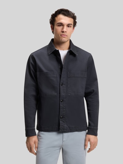 BOSS Orange Regular Fit Hemdjacke aus Baumwoll-Mix Marine 4
