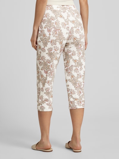 Schiesser Slim fit stoffen broek met paisleymotief, model 'Mix+Relax' Offwhite - 5