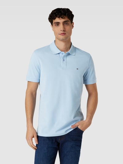 Christian Berg Men Koszulka polo o kroju slim fit w jednolitym kolorze Błękitny 4