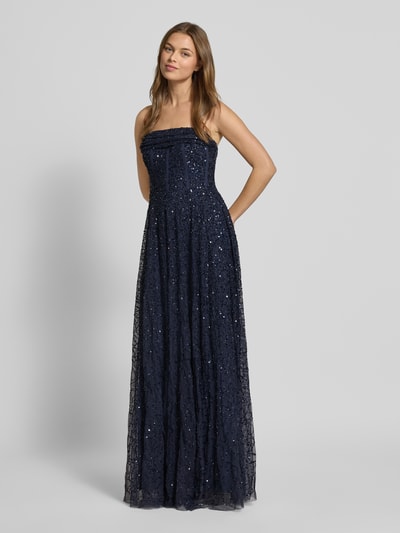 LACE & BEADS Abendkleid im Off-Shoulder-Look Dunkelblau 1