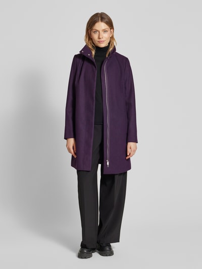 Christian Berg Woman Selection Jas met opstaande kraag Aubergine - 1