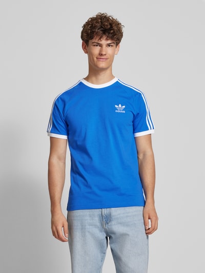 adidas Originals T-shirt met labelstitching, model '3-STRIPES' Blauw - 4