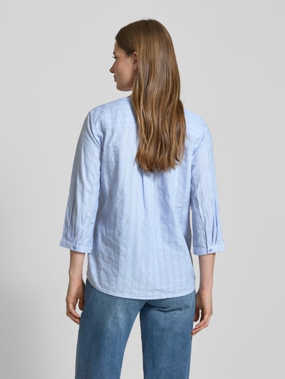 Tom Tailor Loose fit blouse met korte mouwen van lichtgewicht katoen met structuurmotief Lichtblauw - 5