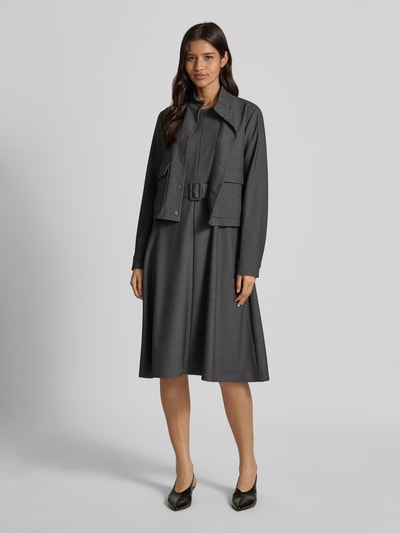 comma Midi-jurk met viscose, model 'September' Antraciet - 1