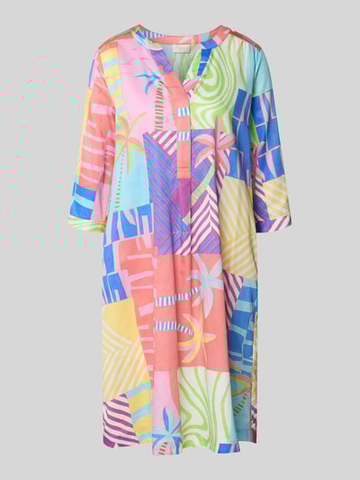 Milano Italy Sukienka tunikowa o długości do kolan z czystej bawełny Różowy 2