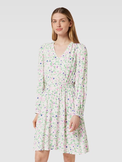 Selected Femme Knielange jurk van viscose met bloemenmotief, model 'MALIDA' Lichtgroen - 4