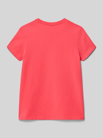 Produktfoto, Loose Fit T-Shirt aus reiner Baumwolle von s.Oliver RED LABEL, unifarben in Pink, kurzarm, Jersey, Rückansicht