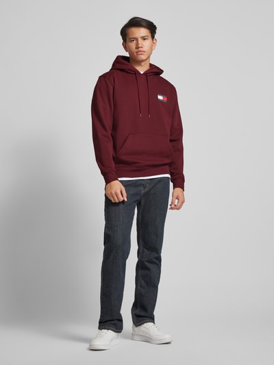 Tommy Jeans Hoodie mit Label-Print Modell 'ESSENTIAL' Bordeaux 1