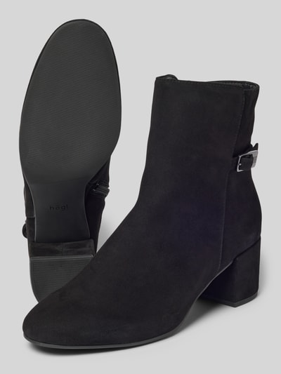 Produktfoto, Stiefeletten aus echtem Leder mit Zierschnallen von Högl in zwart, afgeronde pasvorm, ritssluiting, gladde zool, hakhoogte maat 40: 6 cm, schachthoogte maat 40: 15 cm, schachtbreedte maat 40: 13 cm