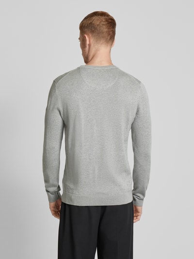 Tom Tailor Gebreide pullover met labelstitching, model 'BASIC' Lichtgrijs - 5