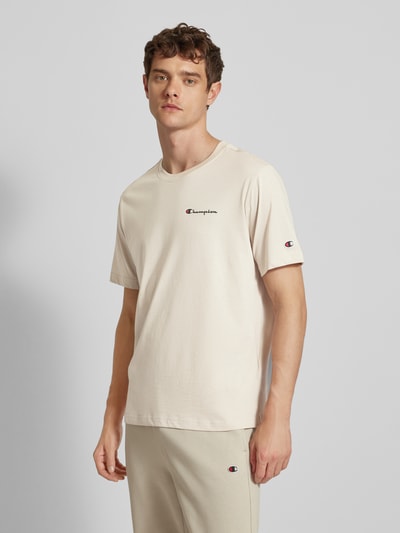 CHAMPION T-Shirt mit Label-Print Beige 4