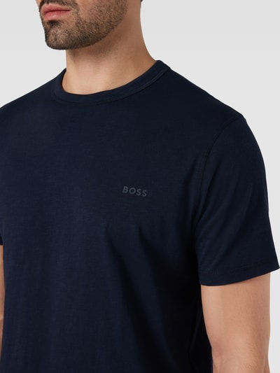 BOSS Orange T-shirt met labelprint, model 'Tegood' Marineblauw - 3