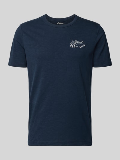 s.Oliver RED LABEL męski t-shirt o kroju regular fit z czystej bawełny Granatowy 2