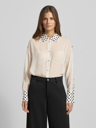 MAX&Co. Bluzka koszulowa o kroju loose fit z czystego jedwabiu model „ACUME” Złamany biały 4