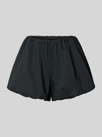 Produktfoto, Baloon Shorts mit elastischem Bund von Gina Tricot in Schwarz, Material-Mix mit Stretch-Anteil, Loose-Fit, elastische Abschlüsse.