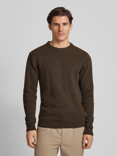 Casual Friday Gebreide pullover met structuurmotief, model 'Karl' Donkerbruin - 4