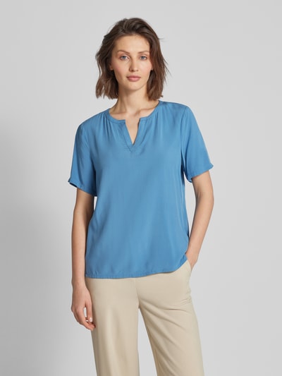 Montego Blusenshirt aus Viskose in unifarbenem Design Rauchblau 4
