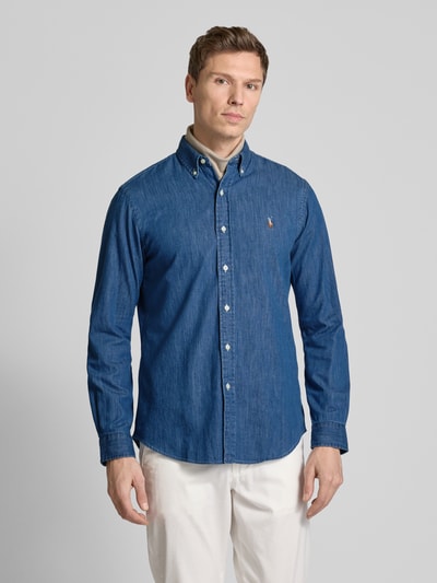 Polo Ralph Lauren Freizeithemd mit Label-Stiching Jeansblau 4