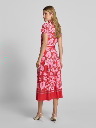 Oui Długa sukienka z wiązanym paskiem Jasnoczerwony 5