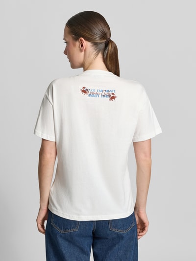 ZABAIONE T-Shirt mit Motiv-Print und Pailletten Modell 'Lo44bster' Offwhite 5