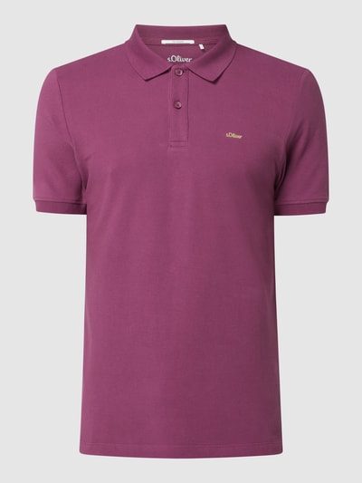 s.Oliver RED LABEL Slim fit poloshirt van piqué  Felroze - 2