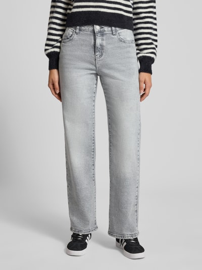Noisy May Wide Leg Jeans im Used-Look Modell 'YOLANDA' Hellgrau 4