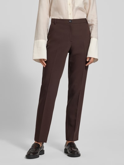 MORE & MORE Stoffen broek met Franse steekzakken Chocoladebruin - 4