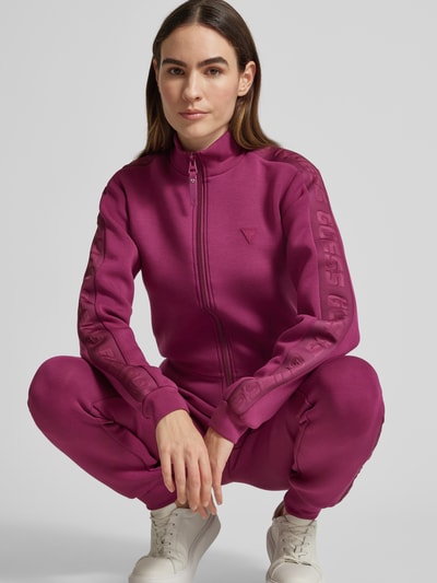 Guess Activewear Bluza rozpinana z naszywką z logo model ‘NEW ALLIE’ Fuksjowy 3