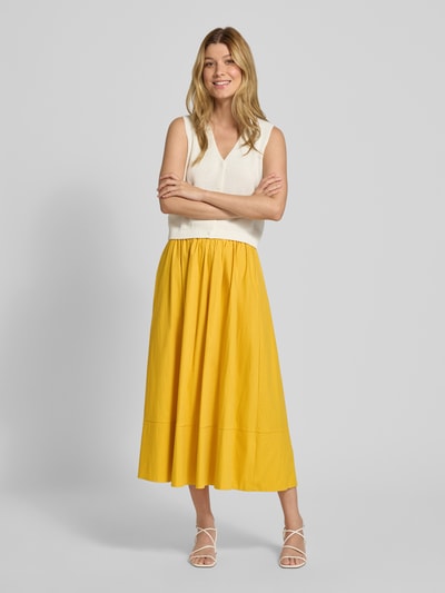 Mango Midirock mit elastischem Bund Modell 'SUNNY' GELB 1