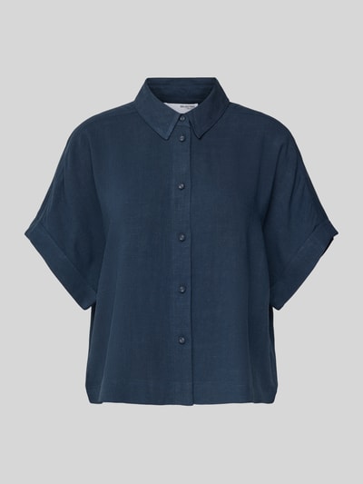 Selected Femme Bluzka o kroju relaxed fit z mieszanki wiskozy i lnu model ‘VIVA’ Ciemnoniebieski 2