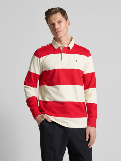 Gant Sweatshirt mit Polokragen Modell 'RUGGER' Rot 4