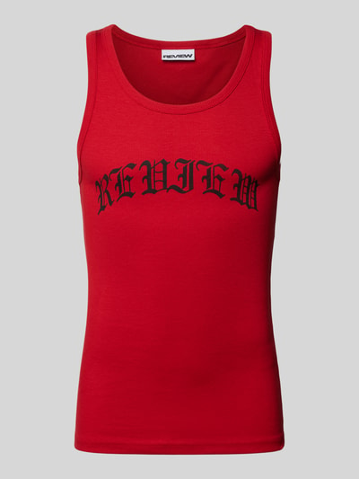 REVIEW Tanktop met labelprint Rood - 2